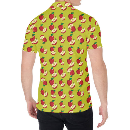 Red Apple Fruit Pattern Print Men's Shirt