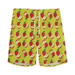 Red Apple Fruit Pattern Print Men's Sports Shorts
