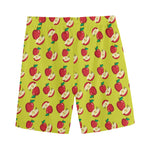 Red Apple Fruit Pattern Print Men's Sports Shorts