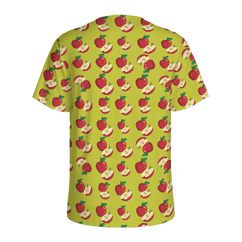 Red Apple Fruit Pattern Print Men's Sports T-Shirt