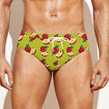 Red Apple Fruit Pattern Print Men's Swim Briefs