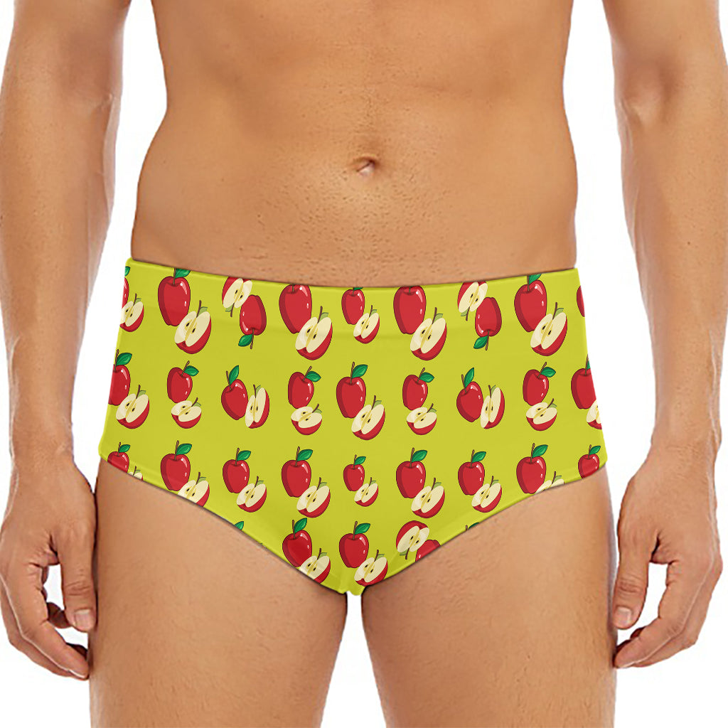 Red Apple Fruit Pattern Print Men's Triangle Swim Briefs