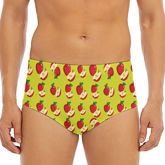 Red Apple Fruit Pattern Print Men's Triangle Swim Briefs