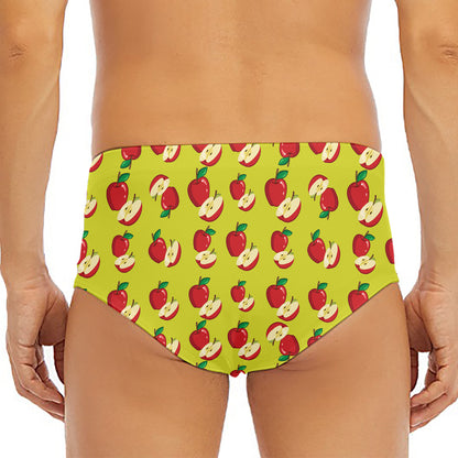Red Apple Fruit Pattern Print Men's Triangle Swim Briefs