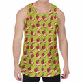 Red Apple Fruit Pattern Print Men's Velvet Tank Top