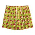 Red Apple Fruit Pattern Print Mesh Shorts
