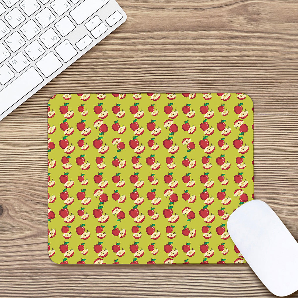 Red Apple Fruit Pattern Print Mouse Pad