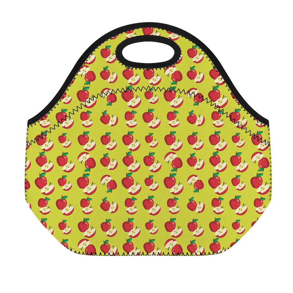 Red Apple Fruit Pattern Print Neoprene Lunch Bag