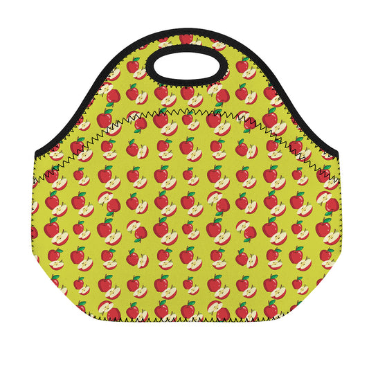 Red Apple Fruit Pattern Print Neoprene Lunch Bag