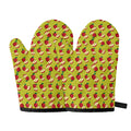 Red Apple Fruit Pattern Print Oven Mitts
