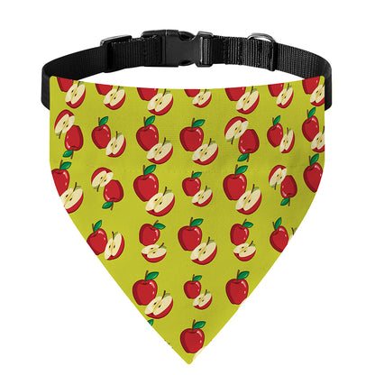 Red Apple Fruit Pattern Print Over The Collar Dog Bandana