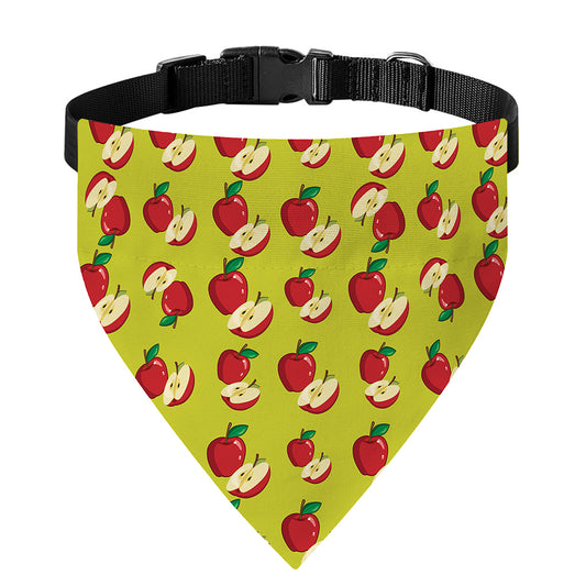 Red Apple Fruit Pattern Print Over The Collar Dog Bandana