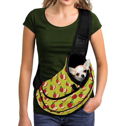 Red Apple Fruit Pattern Print Pet Sling Carrier