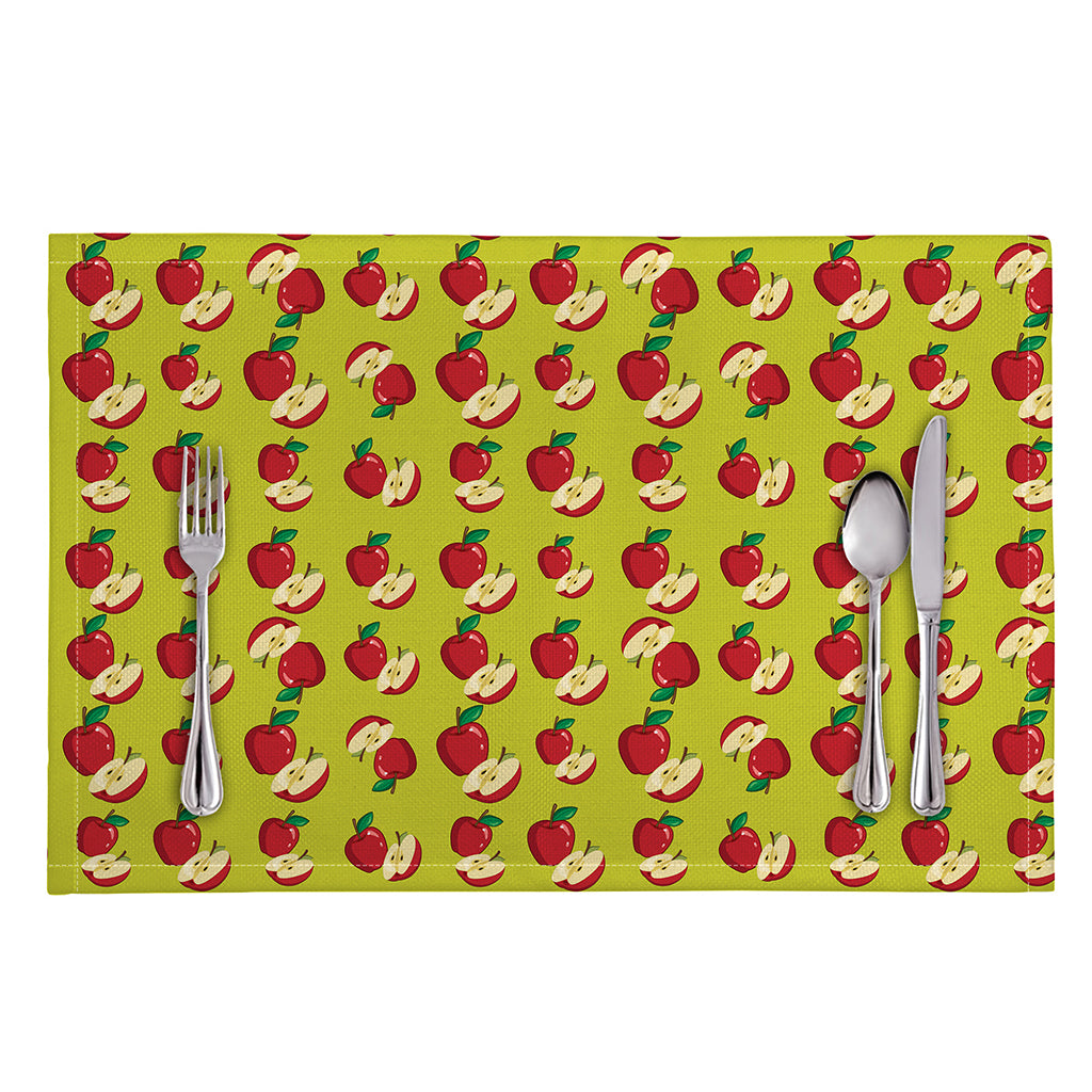 Red Apple Fruit Pattern Print Placemat
