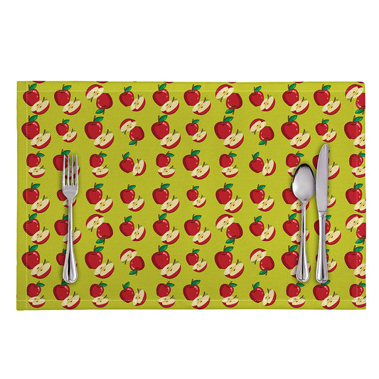 Red Apple Fruit Pattern Print Placemat