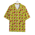 Red Apple Fruit Pattern Print Rayon Hawaiian Shirt