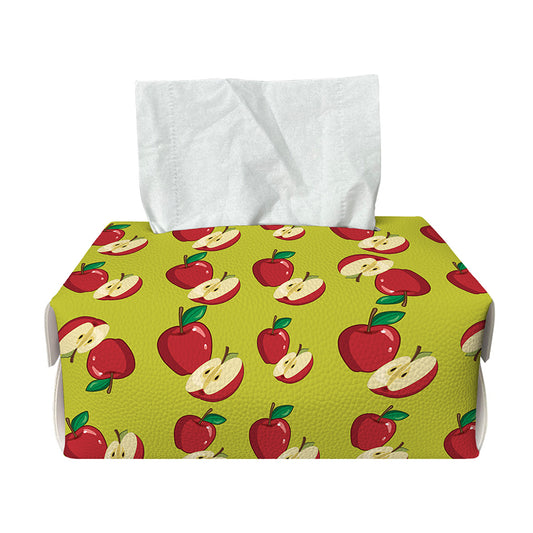 Red Apple Fruit Pattern Print Rectangle Tissue Box Cover