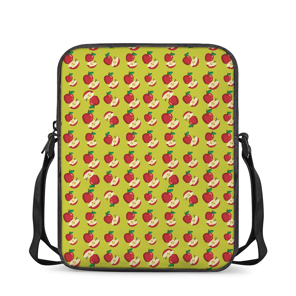 Red Apple Fruit Pattern Print Rectangular Crossbody Bag