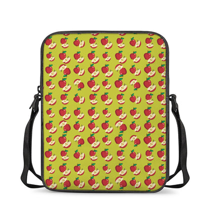 Red Apple Fruit Pattern Print Rectangular Crossbody Bag