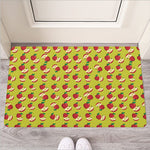 Red Apple Fruit Pattern Print Rubber Doormat