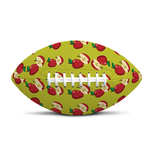 Red Apple Fruit Pattern Print Rugby Ball