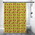 Red Apple Fruit Pattern Print Shower Curtain