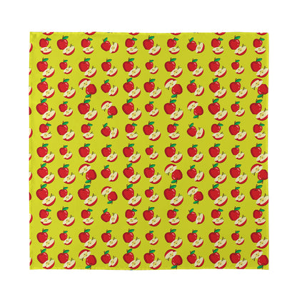 Red Apple Fruit Pattern Print Silk Bandana
