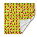 Red Apple Fruit Pattern Print Silk Bandana