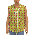 Red Apple Fruit Pattern Print Sleeveless Baseball Jersey