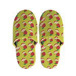 Red Apple Fruit Pattern Print Slippers