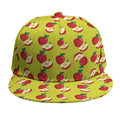 Red Apple Fruit Pattern Print Snapback Cap