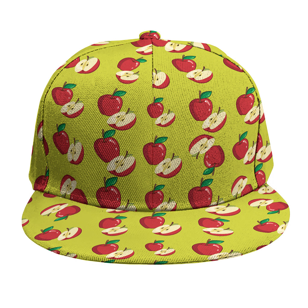 Red Apple Fruit Pattern Print Snapback Cap