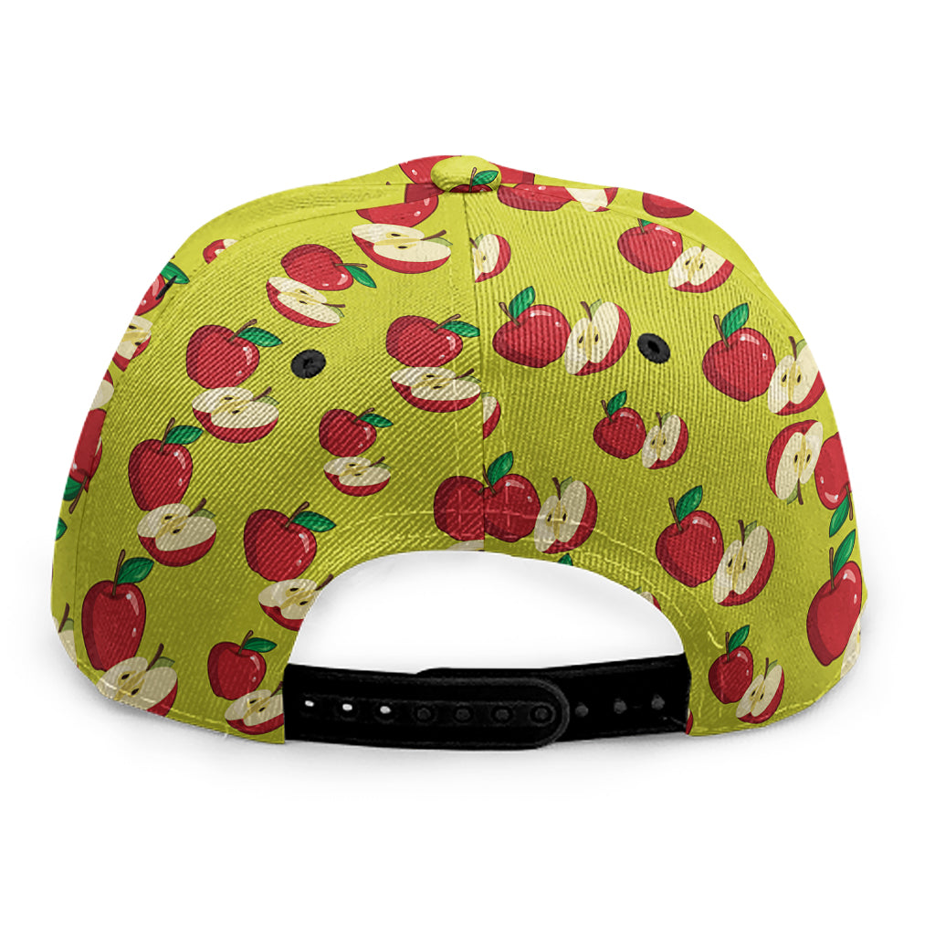 Red Apple Fruit Pattern Print Snapback Cap