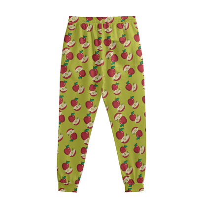 Red Apple Fruit Pattern Print Sweatpants