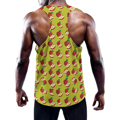 Red Apple Fruit Pattern Print Training Tank Top