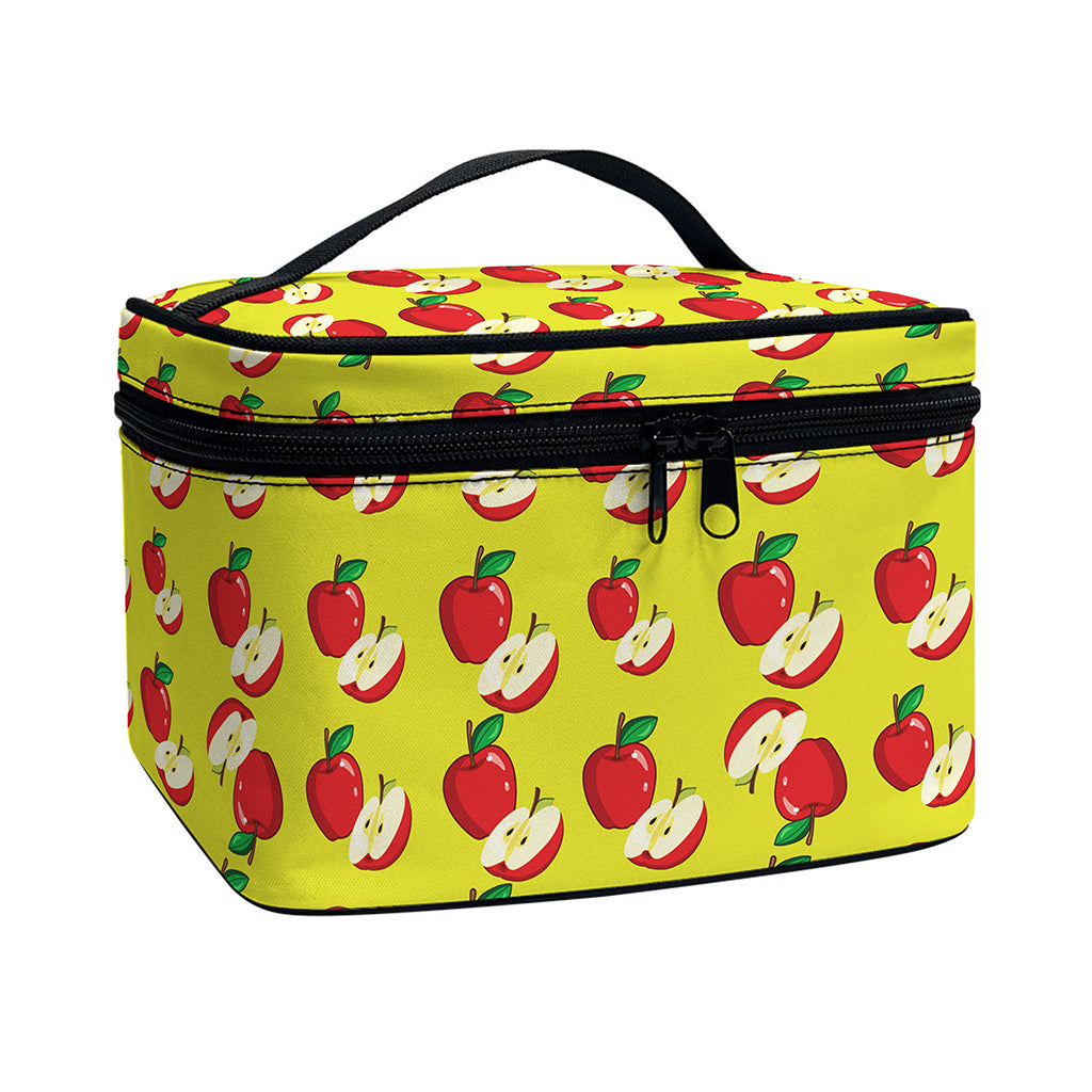 Red Apple Fruit Pattern Print Travel Makeup Bag