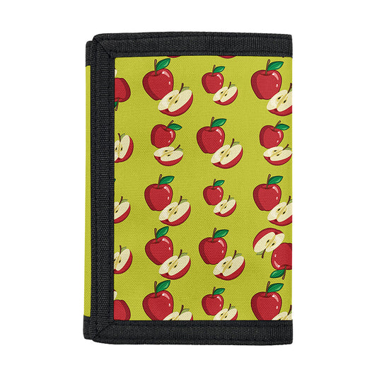 Red Apple Fruit Pattern Print Trifold Wallet