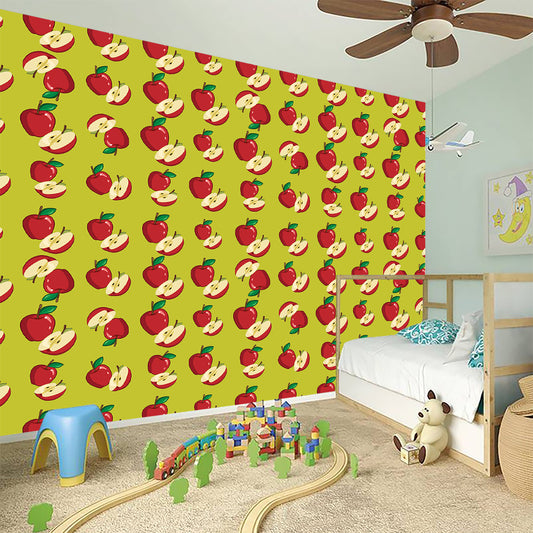 Red Apple Fruit Pattern Print Wall Sticker