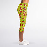 Red Apple Fruit Pattern Print Women's Capri Leggings