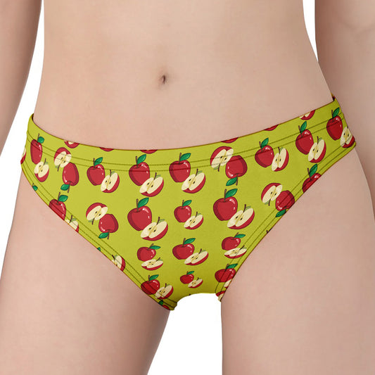 Red Apple Fruit Pattern Print Women's Panties