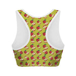Red Apple Fruit Pattern Print Women's Sports Bra