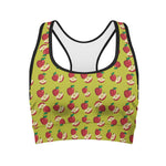 Red Apple Fruit Pattern Print Women's Sports Bra