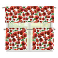 Red Apple Pattern Print 3 Piece Kitchen Curtains