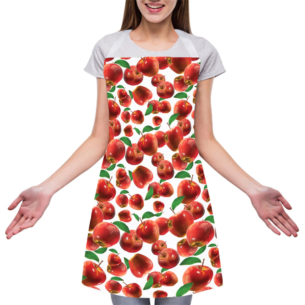 Red Apple Pattern Print Adjustable Apron