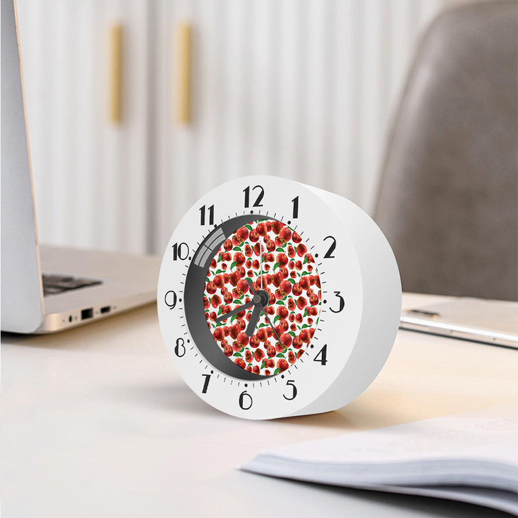 Red Apple Pattern Print Alarm Clock