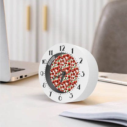 Red Apple Pattern Print Alarm Clock