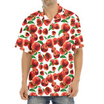 Red Apple Pattern Print Aloha Shirt