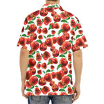 Red Apple Pattern Print Aloha Shirt
