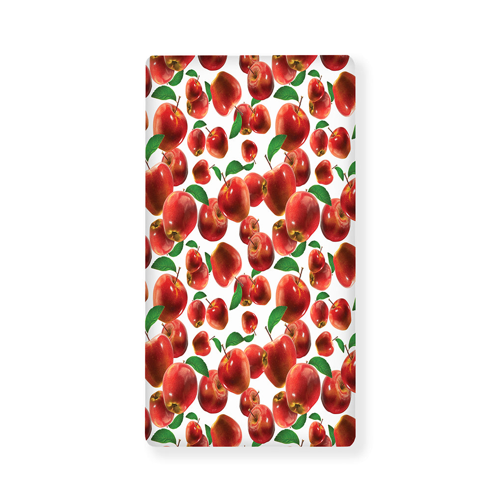 Red Apple Pattern Print Baby Crib Sheet