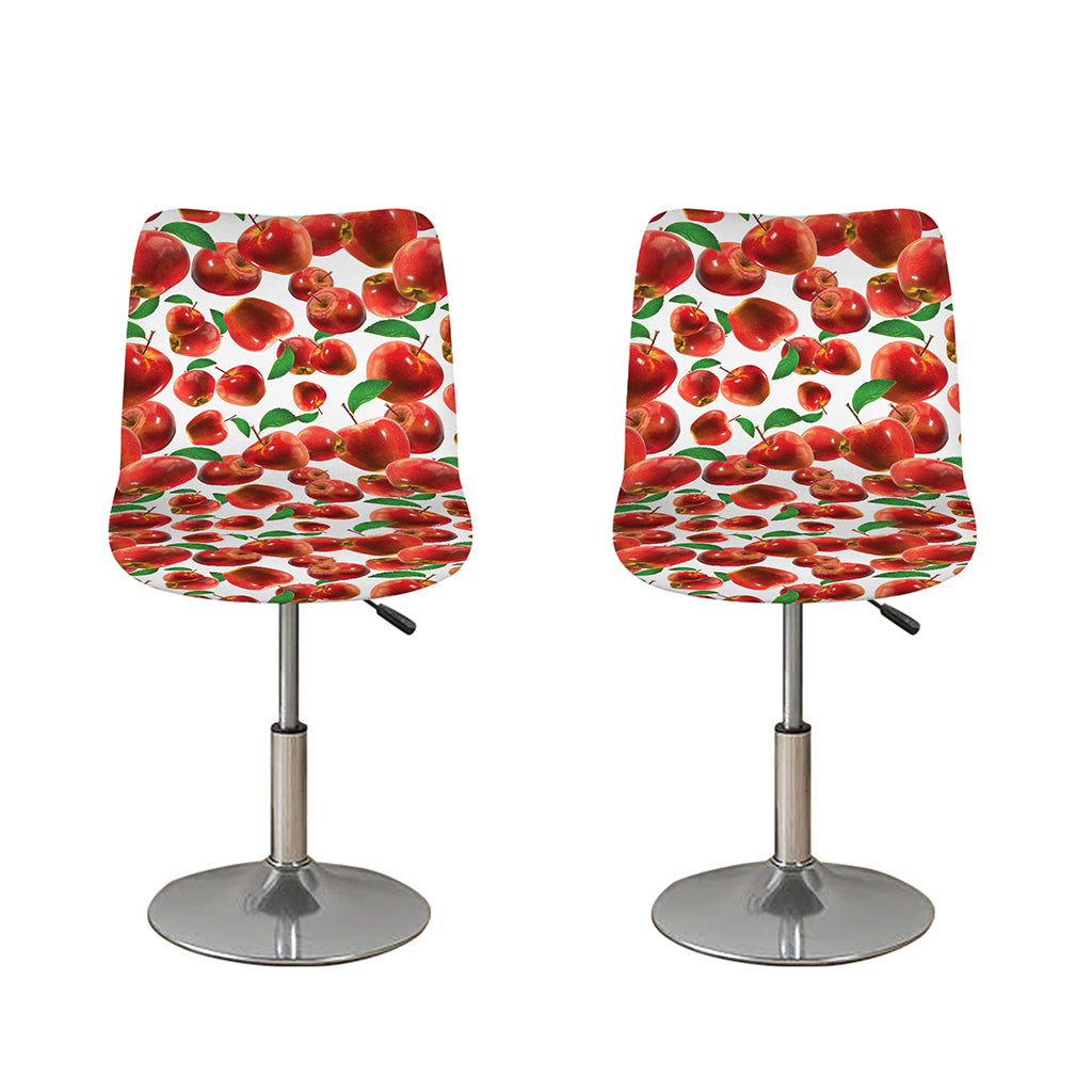Red Apple Pattern Print Bar Stool Covers